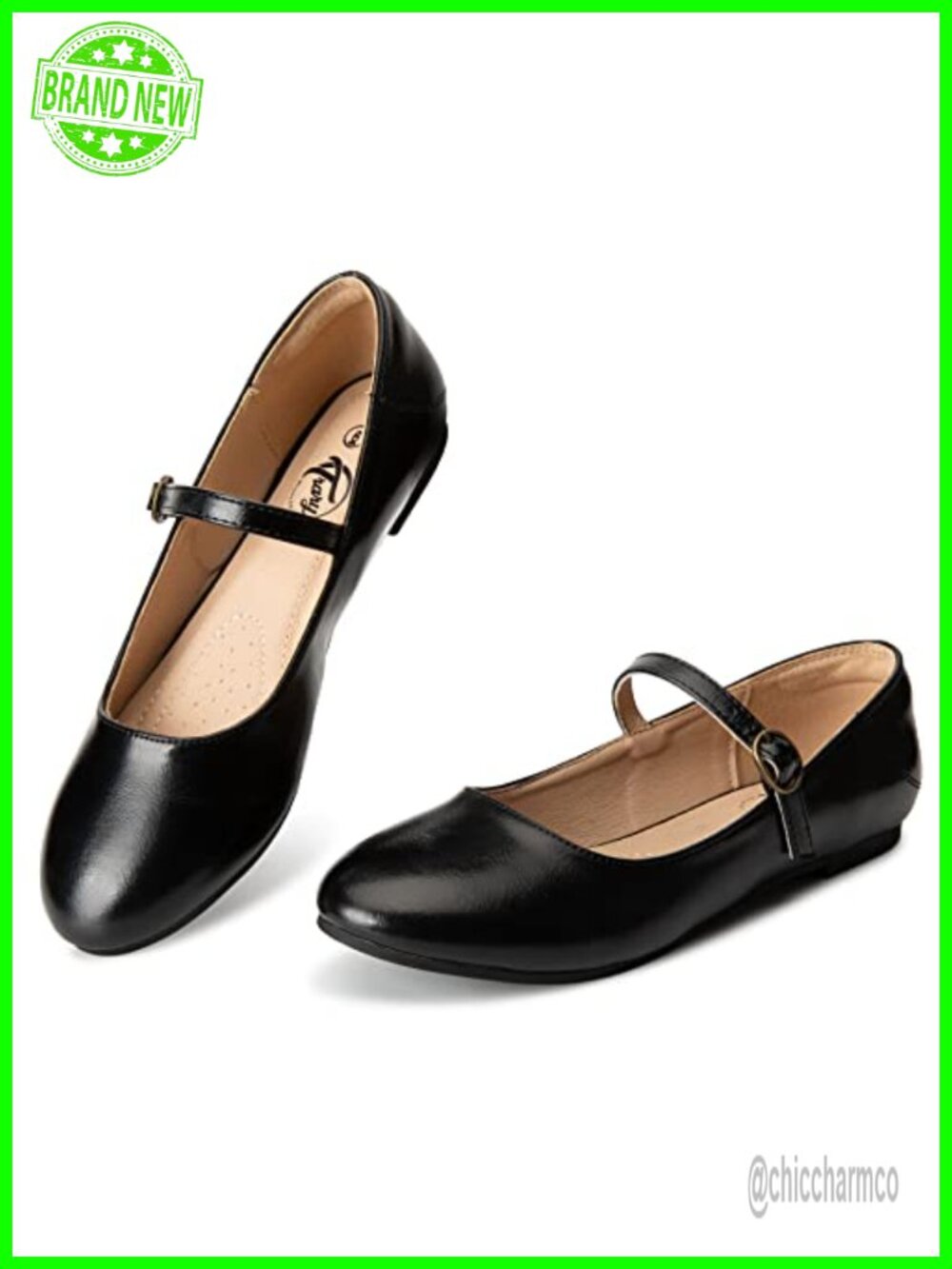 Mary Jane Flats Women Round Toe Ballet Dress Shoes Adjustable Strap